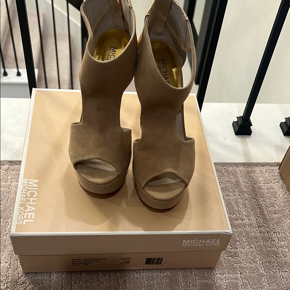 Michael Kors Tan Women's Peep Toe Heels